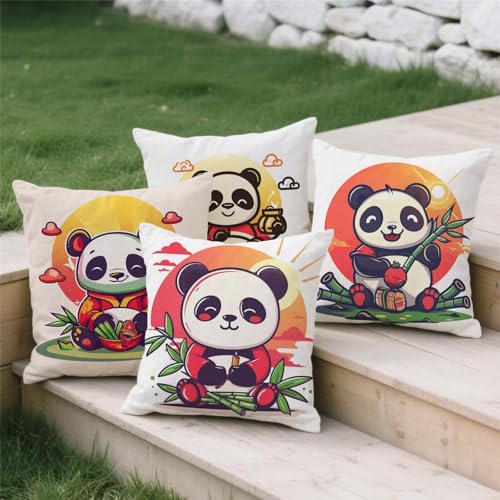 Housse de coussin déhoussable fermeture éclair invisible lot de 4 taies lavables - 4