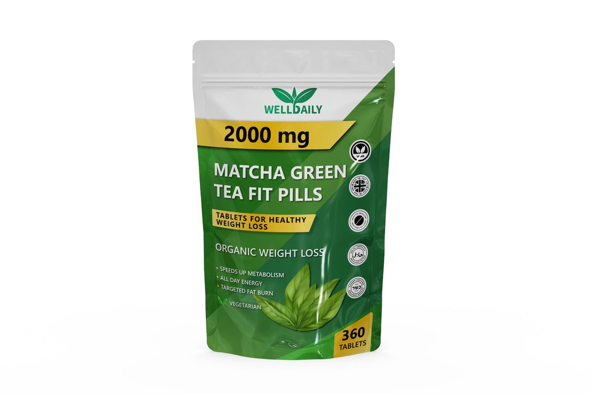 Matcha Green Organic Tea Fit Pills 2000MG | Natural Metabolism & Energy Booster, Fat Burner, Weight Management Capsules, Appetite Suppressant, 360 Tablets