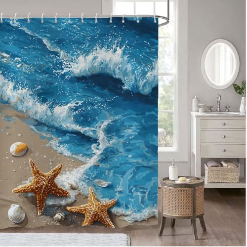 Shower Curtain Imperméable Tissu Polyester Océan 165x180 cm - 4