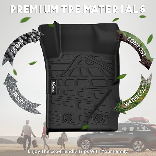 Image of KARPAL Floor Mats for 2021-2026 Ford Bronco 4 Door (Not for Sport), Custom Fit TPE All Weather Ford Bronco Accessories 1st&2nd Row Floor Liner & Cargo Liner & Backrest Mat
