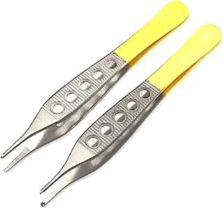 AAProTools Set of 2 Premium Grade Adson Tissue 1x2 Teeth + Dressing Serrated 4.75