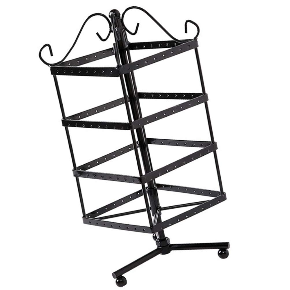 Cabilock 1pc Iron Square Rotating Jewelry Display Rack for Earrings and Accessories Storage Stylish Household Organizer for Home and Jewelry Management