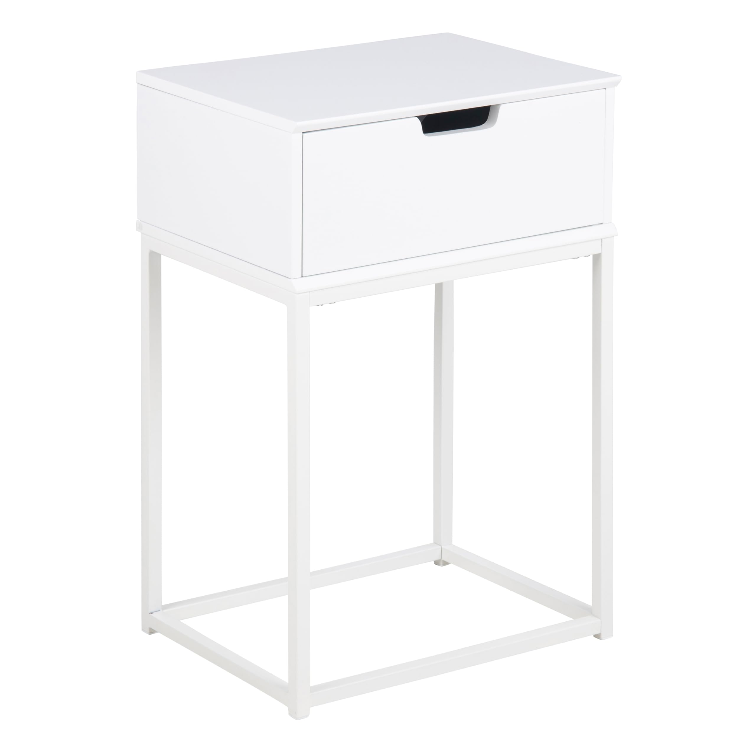 Furniture To Go | Mitra, White, 1 Drawer Bedside Table