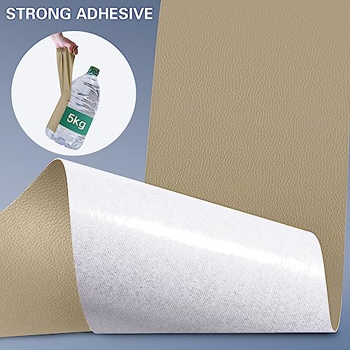 Self Adhesive Leather Repair Patch Kit, 31 in x 16 in Large Vinyl Leather Repair Tape for Furniture, Car Seat, Couch, Sofa, Chair Khaki 5 Self Adhesive Leather Repair Patch Kit, 31 in x 16 in Large Vinyl Leather Repair Tape for Furniture, Car Seat, Couch, Sofa, Chair Khaki