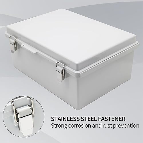 Miniatura 3 de HUIXHAO Caja eléctrica impermeable (13.8 x 9.8 x 5.9 pulgadas) IP67 caja de conexiones eléctricas impermeable incluye panel de montaje interno,