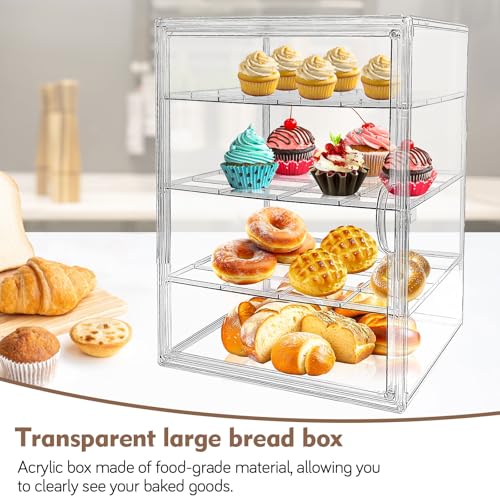 Bread box de 4 niveles ajustables con puerta magnética hermética 7
