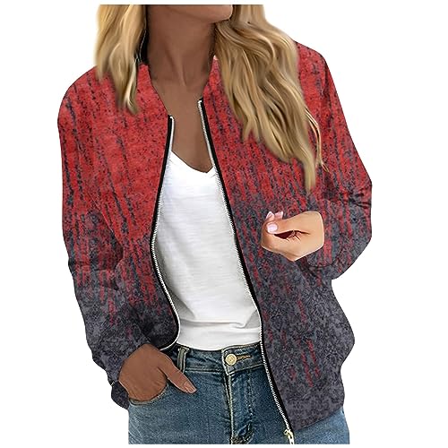 Women's Floral Print Bomber Jacket Cropped Jacket Long Sleeve Zipper Up Party Club Jacket Windbreaker Outerwear
