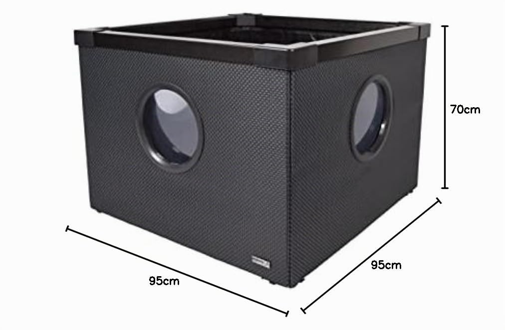 HOZELOCK - Aquarium Moderne 500L Noir : Installation Rapide, Facile et Sans Outils "Twist & Lock", Aquarium Hors-Sol Idéal pour les Espaces Extérieurs, 3 Fenêtres latérales [‎3085 0000]