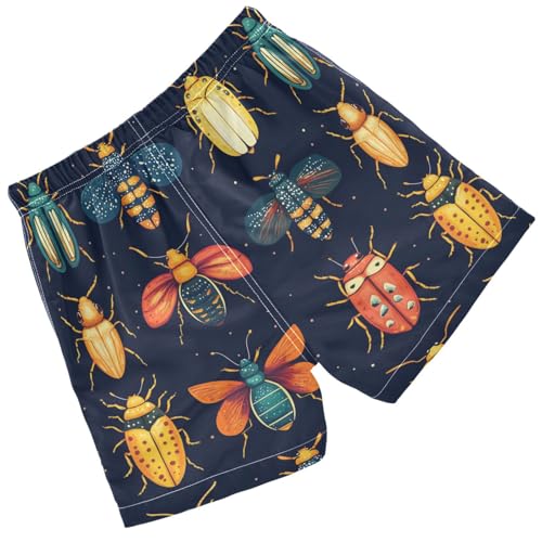 Pigsaly Boys Swim Trunks Animal Colorful Bugs Herb Boys Board Shorts Swimsuit Swimwear Summer Bathing Suit XS2