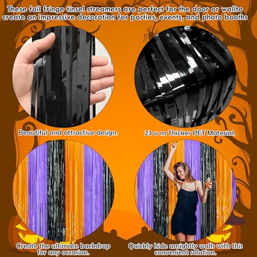 Image of OHOME Halloween Decorations - Halloween Party Decorations | Trick or Treat Backdrop Banner for Wall Door | Halloween Birthday Party Favors Supplies Indoor Outdoor