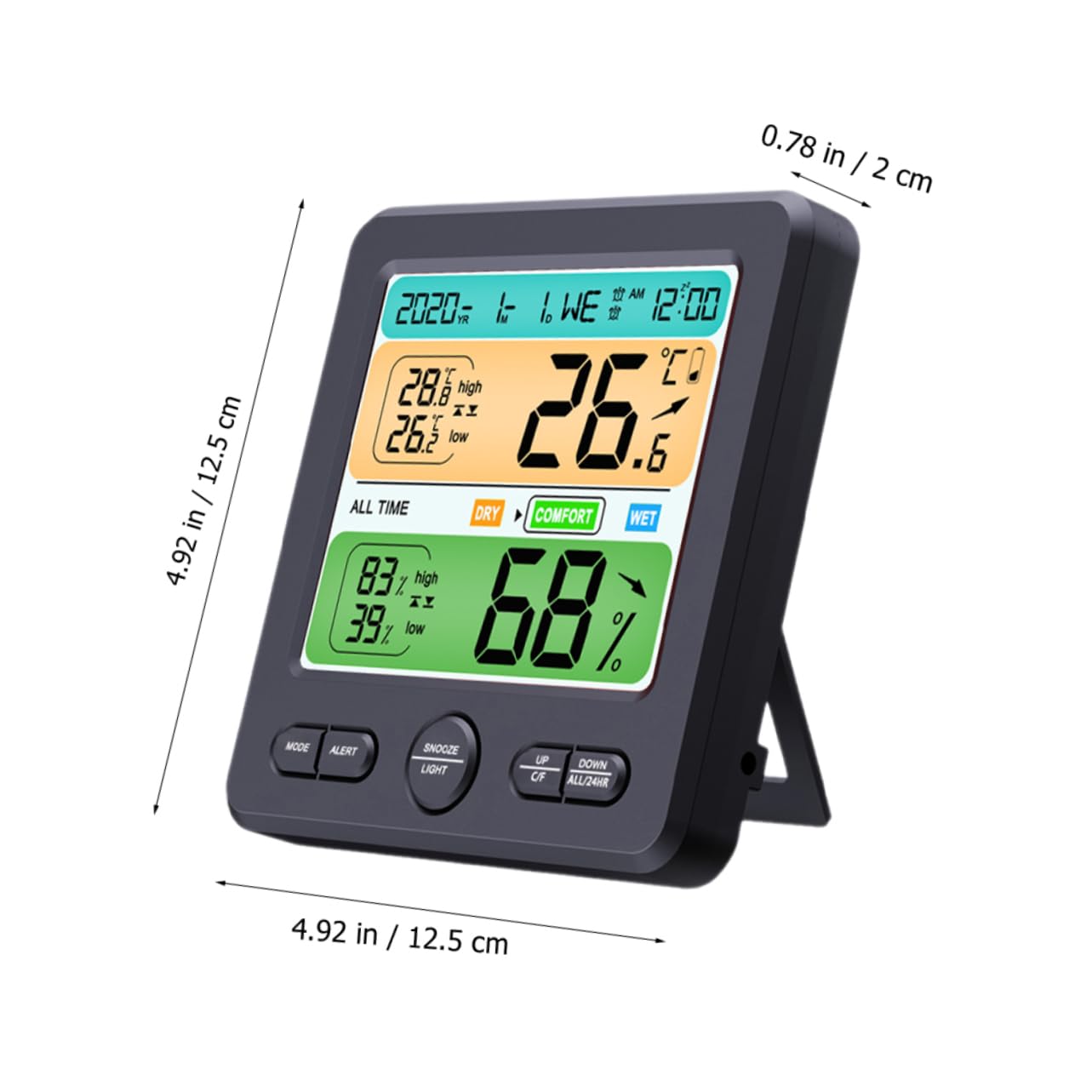Reloj Termómetro e Higrómetro Pantalla Digital Medidor De Humedad y Temperatura Para Casa