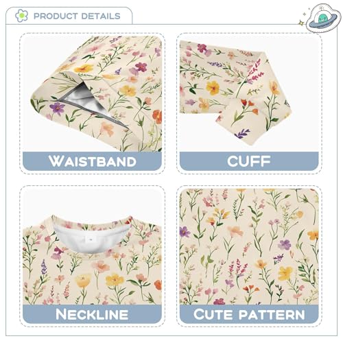 JUNZAN Summer Flowers Orchid Freesia Beige Little Girls Hoodie Sweatshirt Crewneck Kids Pullover Hoodie Sports 4T3