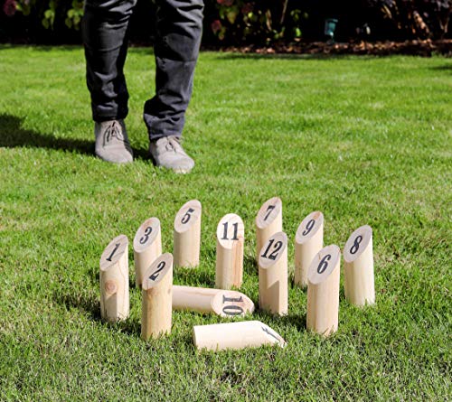 Spetebo Finn Kubb Wurfspiel - Holz Spiel Geschicklichkeitsspiel Garten Spielzeug Outdoorspiel – Bild 3