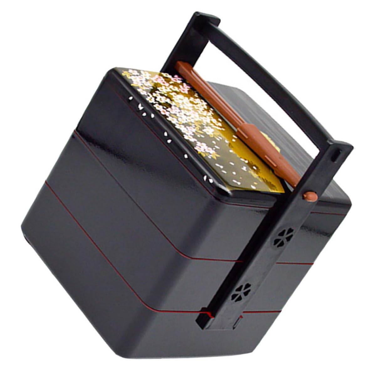 Uonlytech Scatola Bento Giapponese Nero a 3 Strati Design Sigillato e Materiale Abs Riutilizzabile per Picnic e Conservazione Alimentare