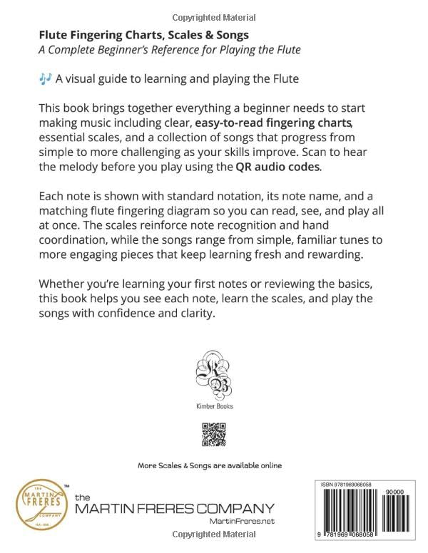 Image of Flute Fingering Charts, Scales & Songs: A Complete Beginner's Reference for playing the Flute