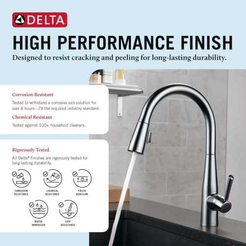 Image of Delta Faucet 9113-AR-DST Essa Single Handle Pull-Down Kitchen Faucet with Magnetic Docking, Arctic Stainless