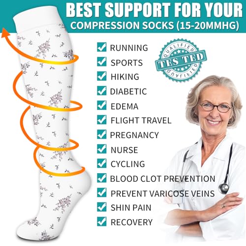 Image of Copper Compression Socks for Women & Men (6 pairs) - Best Support for Nurses, Running, Hiking, Recovery