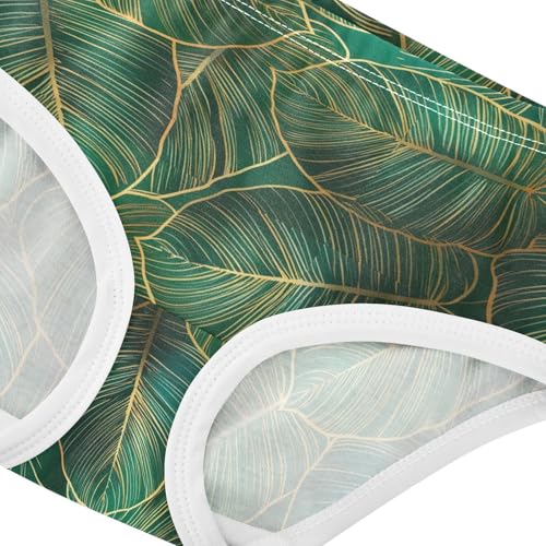 Joisal Tropical Leaves Gold Green Teal Girls Underwear Toddlers 2t Cotton Girl Panties Cute Stylish Briefs Girls Undies4