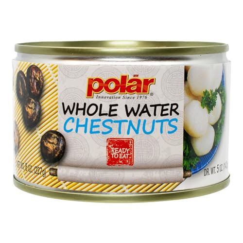 MW Polar Canned Vegetables Water Chestnuts, Whole, 8 Ounce, (Pack of 12)