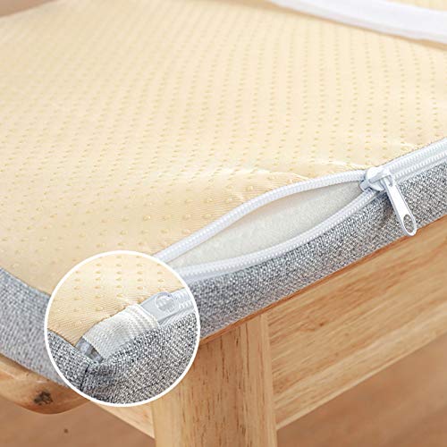 Coussin de chaise en lin gris clair au design matelassé raffiné - 4
