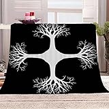 Ruiqieor Wikinger Kuscheldecken 150x200 cm,Decke mit Wikinger Tottem Rune Motiv, 3D-Digitaldruck Nordische Odin Warrior Schwert Axt,Weich Flanelldecke für Kinder Erwachsene（#11）