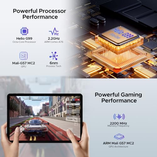 DOOGEE T40 Android 14 Tablet,Helio G99 Octa-Core IPS 1600x2560 Gaming Tablet,11" 2.5K Ultra Clear Display Tablet,20GB+512GB/2TB Expand,Android Tablet with 8580mAh Battery,Dual SIM 4G,Face Unlock,OTG - Image 3