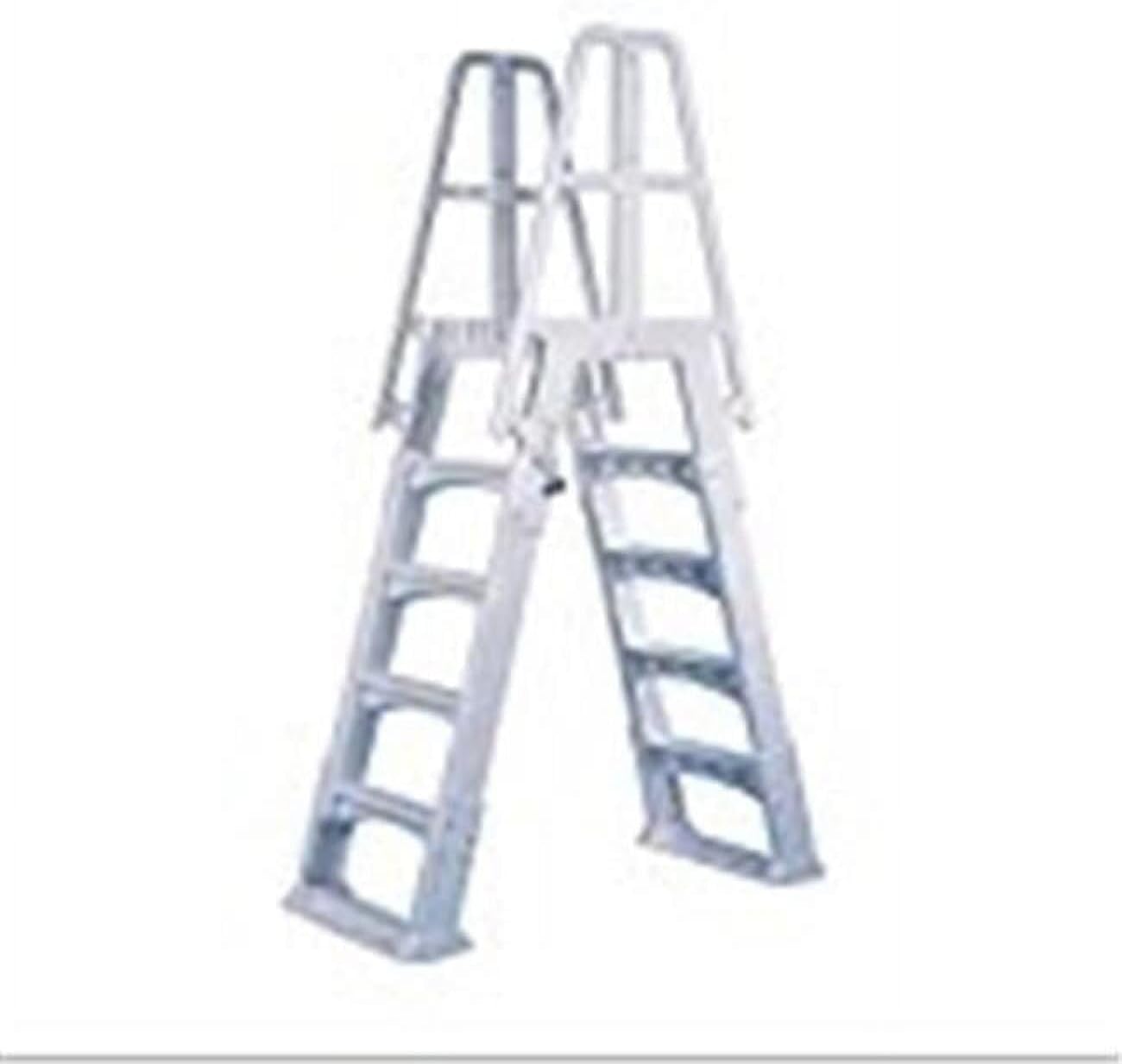 Slide Lock A Frame Above Ground Pool Ladder, White