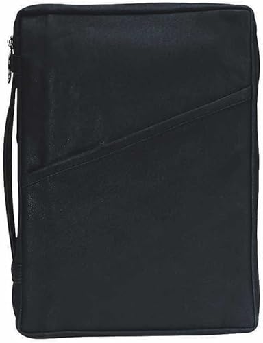 Funda de piel clásica negra para Biblia con asa