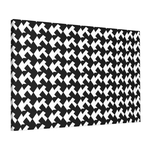 HCBPWVQA Canvas Wall Art Paintings Houndstooth Black Pictures Artwork Photo