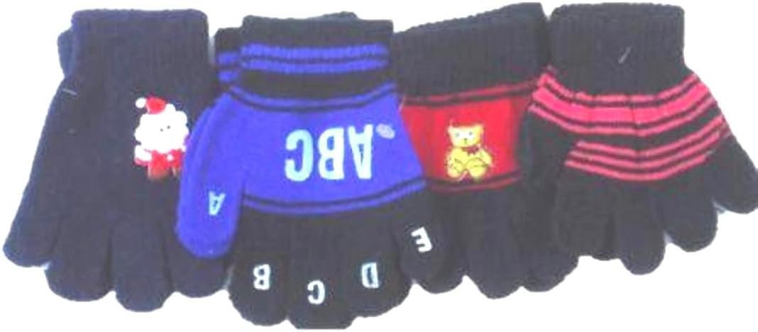 Four Pairs Stretch Sona Magic Gloves for Ages 1-3 Years