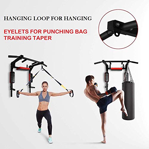 Image of 3 in 1 Heavy Duty Multifunctional Pull-up-bar for Wall mounting, Pull-up bar Strenght bar, Wall Mounted Multi-Grip Dip Station, Training Weight up to 200kg