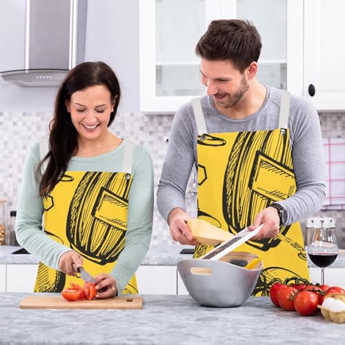Tablier de cuisine multicolore nid d'abeille et pot à miel pour le travail