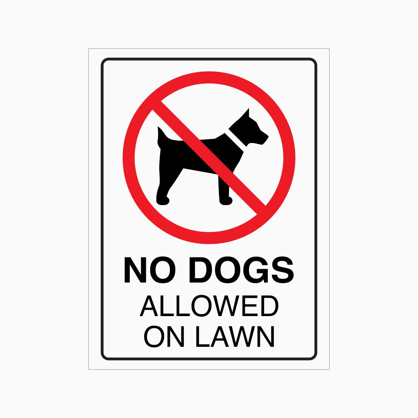 No Dogs On Lawn Sign L9886, 12x8 Inch Metal Tin Sign, Residential Area Prohibition Safety Sign