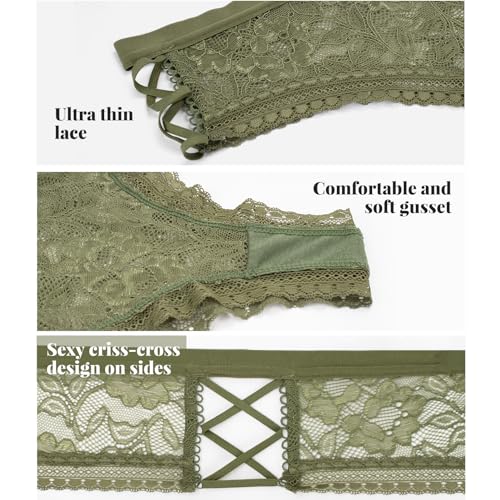 Svmer Women Lace Cheeky Low Rise Panties Comfy Bikini Criss Cross Underwear 4 Pack4