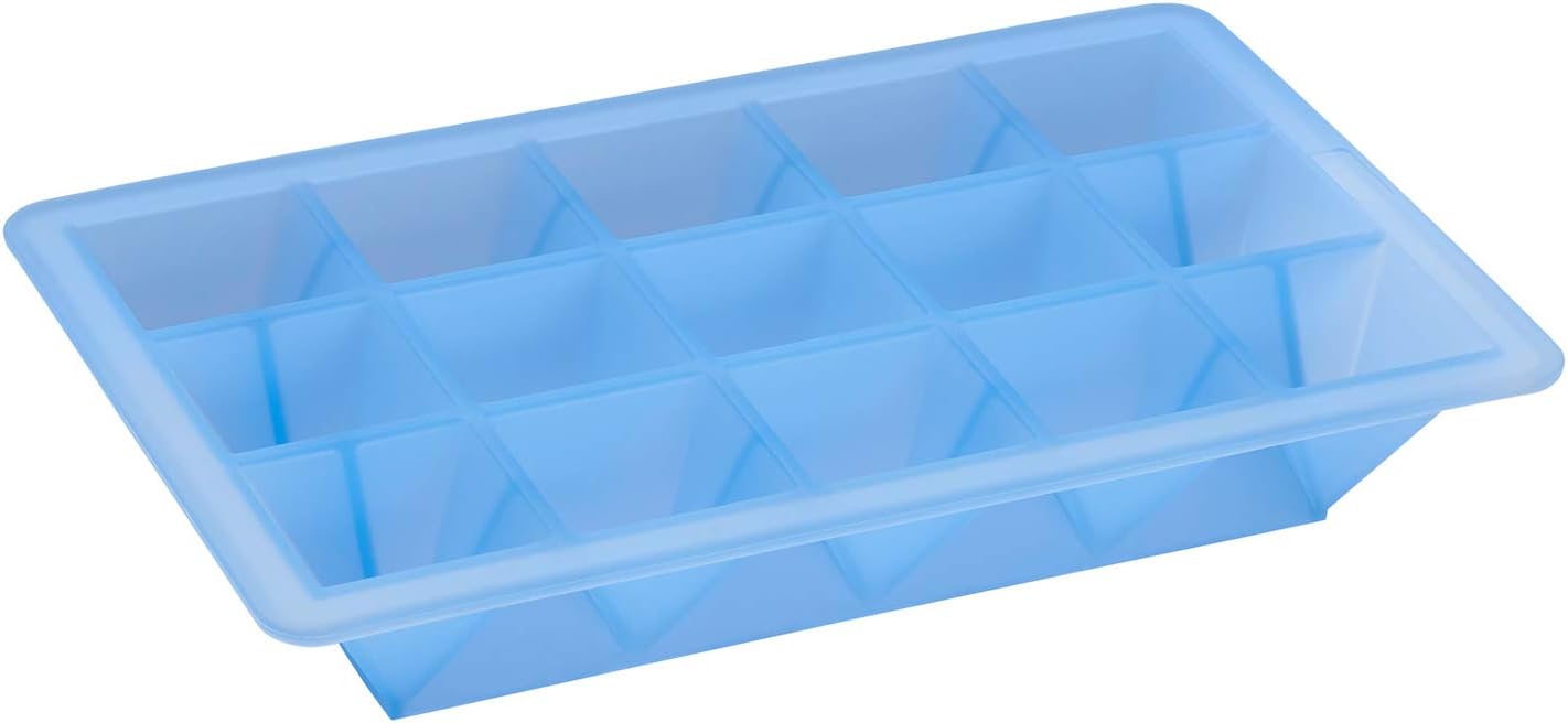 LURCH Germany Silicone Ice Cube Tray Pyramid Shaped 1.2 x 1.2 x 1.1 Inch / 3.2 x 3cm - Blue