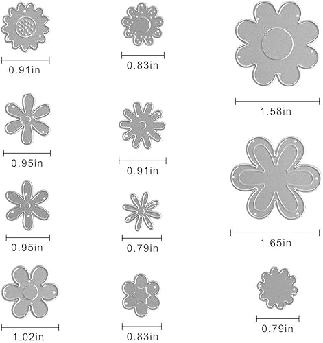 Miniatura 30 de Troqueles de corte de flores de metal para hacer tarjetas, patrón de simetría, hojas florales, troqueladas de flores de primavera, herramienta de 1