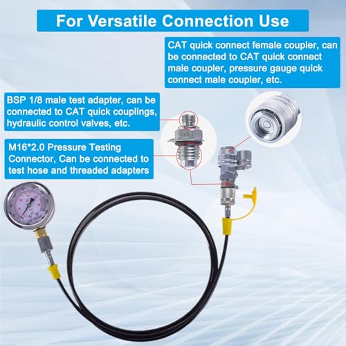 Image of Adap-Cat Hydraulic Pressure Test Coupling Kit, G1 /8 Quick Connect, for PD Series Coupler, Most Brand Excavator Construction Machinery Such as Caterpillar, John Deere, Case, Cummins