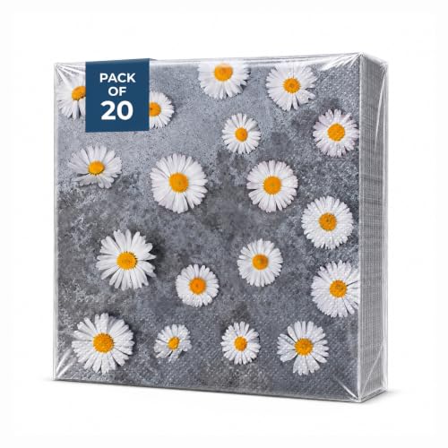 Daisies Love Lunch Napkins Paper Floral Decoupage Napkins 20 Count 13 in
