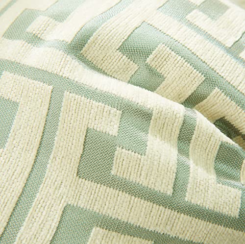 Womhope Throw Pillow Covers Cases Chenille Jacquard Geometric Cushion Square Decoration Shell Pack Of 2 (18 X 18 Inch, Light Blue-Green) #TOP4