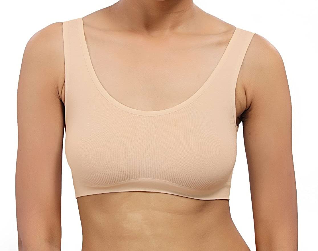 Women's Seamless Sports Bra, Non-Padded, Wireless, Full Coverage Comfortable Everyday Wear Free Size (Best Fit 30-38)-picture-35