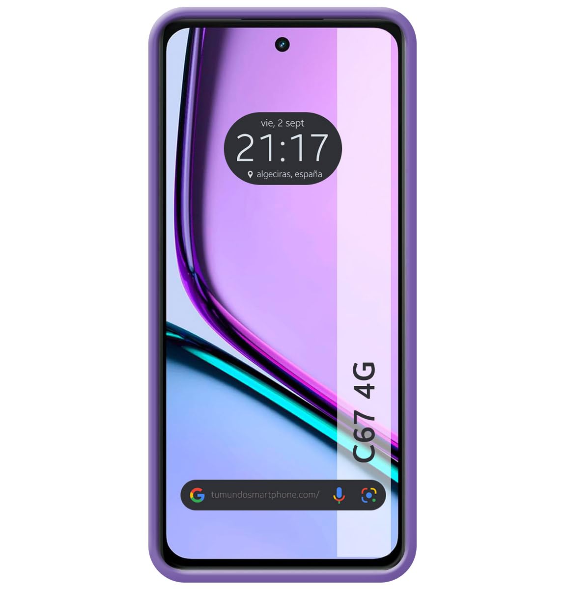 Tumundosmartphone Ultra miękkie płynne silikonowe etui do Realme C67 4G fioletowy kolor