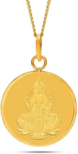 KALYAN JEWELLERS 24K (999) Purity Goddess Lakshmi Gold Coin Pendant 4 Gms