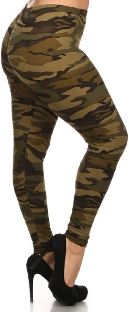 PLUS Army Camo Leggings Pants Spandex Women's Jeggings (XL)