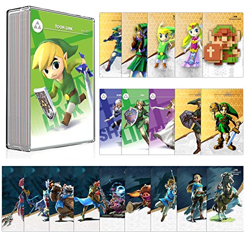 24 Pcs BOTW NFC Tags Game Cards for Zelda Breath of The Wild, Acessorz TLOZ NFC Tags Game Cards, Compatible with Switch/Switch Lite/Wii U with Case