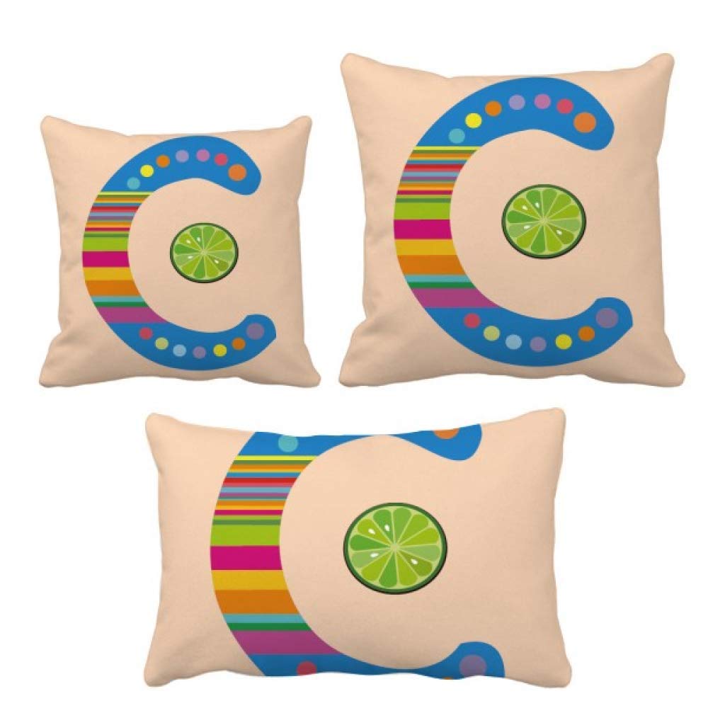 Coussin alphabet C orange fruit mignon pour égayer un salon sombre