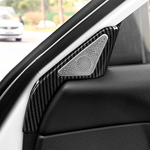 Image of Car Front Triangle Speaker Cover Decals for 2022 2023 2024 2025 2026 Honda Civic 11th Gen Accessories ABS Carbon Fiber Interior Stickers
