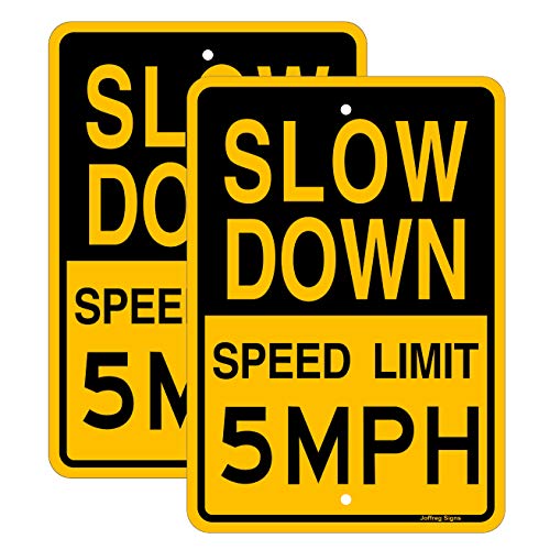 Joffreg slow down speed limit 5 mph sign,17 x12 inches,…