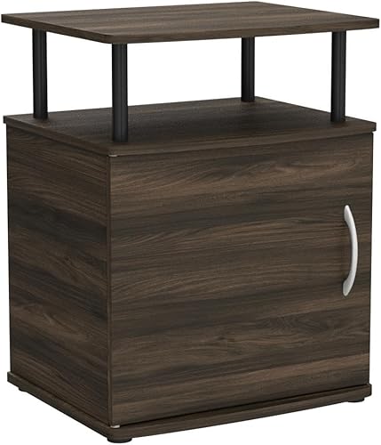 Miniatura 4 de Furinno JAYA - Mesita de noche con puerta, paquete de 2, tubos de PVC, nogal Columbianegro