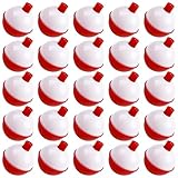 SILANON Fishing Bobbers Set Hard ABS Fishing Floats Bulk Snap on Round Bobbers for Fishing Push Button Fishing Bobbers Floats Assortment Red and White Buoy Floats 0.5-2.5inch
