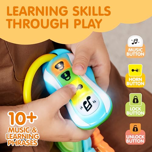 JOYIN Baby Car Keys Teether - Toddlers Sensory Learning Toy w/Music & Lights - Musical Baby Toys 6 to 12 Months for Travel - Birthday Gifts for Baby Age 6+ Months - Easter Stocking Stuffers - Image 4